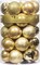 Gold Christmas Balls 34pcs 2.36-Inch Christmas Tree Decoration Ornaments for Xmas Tree Holiday Wreath Garland Decor Ornaments Hooks Included